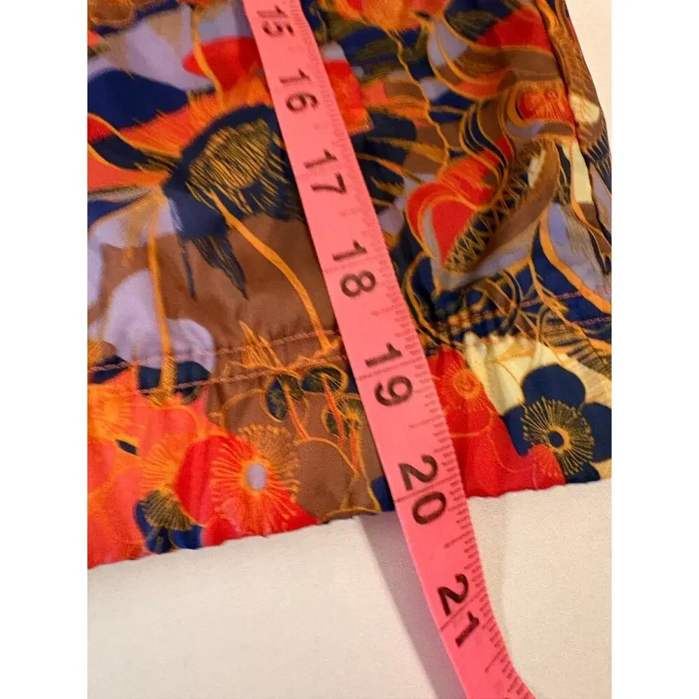Nike Girls Floral Windrunner Coral Orange Blue Print Windbreaker Jacket